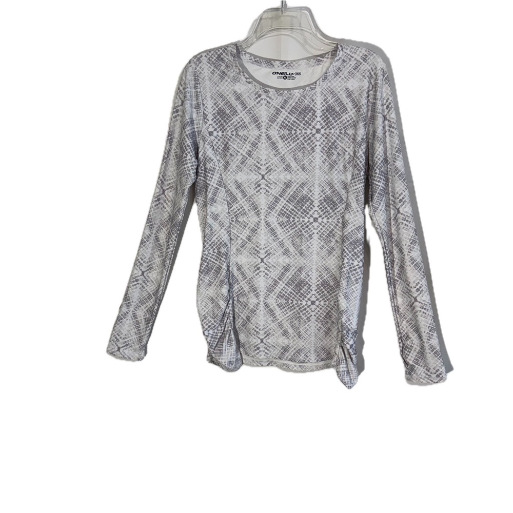 O’Neill Women’s XL 365 Supreme Gray Rashguard Long Sleeve Surf Swim Top UV